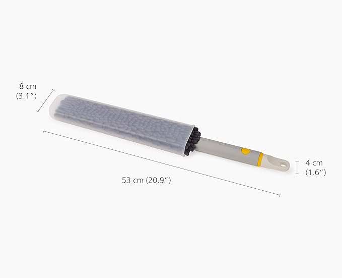 Joseph Joseph CleanTech 3-in-1 Microfiber Machine Washable Dual Sided Duster with Storage Sheath and Duster Head Cleaning Tool