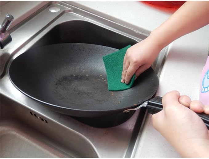 10-Pack Non-Scratch Heavy Duty Scouring Pads 5.90X3.93 Inch Durable Kitchen Scrub Sponges for Pots Pans Stove Top Cleaning Reusable Dish Scouring Pads