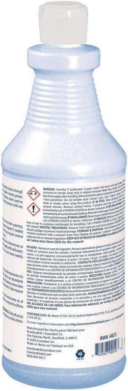 Boardwalk Industrial Strength Alkaline Drain Cleaner, 32 Oz Bottle, 12/carton