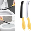 Toilet Brush, 2 Pcs Bathroom Cleaning Brush, Toilet Scrubber, Deep Toilet Bowl Brush with Hanging Hole, Multifunctional Gap Cleaning Brush, Bristles for Kitchen Sinks, Tub,Shower (2, Yellow)