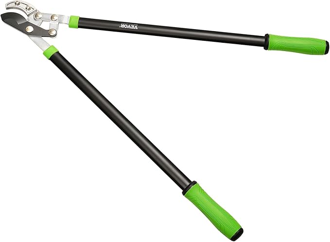 VEVOR Loppers for Tree Trimming, 32 inch Garden Anvil Trimmer with Compound Action, Sharp Steel Blade, Heavy Duty Tree Branch Cutter Up to 2 inch Dia Cut Capacity, Ergonomically Designed Handles