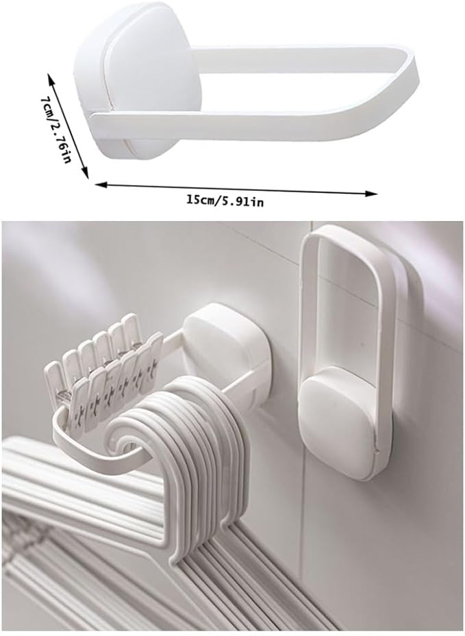 2 Pack Hanger Organizer Stacker Adhesive Foldable Clothes Hanger Holder Mini U Shaped Storage Stand Rack for Electric Dryer Closet Laundry Room Bathroom Washing Machine Organization