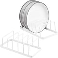Tomorotec Dish Plate Storage Drainboard 2-Pack, Alloy Steel Kitchen Pot Lid Holder Dish Plate Drying Rack Drainer Stand Multifunctional Cabinet Organizer