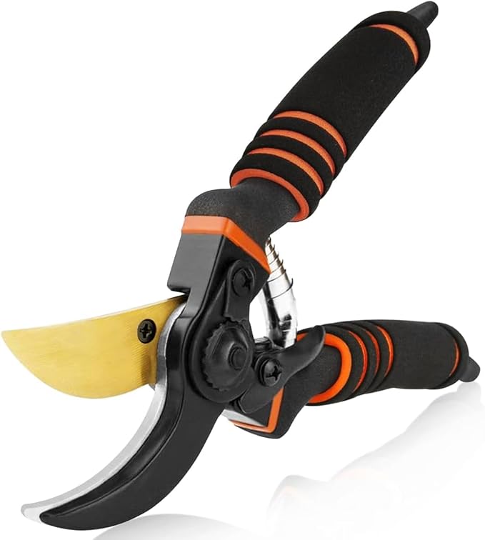 Pruning Shears, Garden Shears,Professional Bypass Pruner Hand Shears Heavy Duty, Garden Clippers,8" Hand Pruners with Foam-Grip Handles,Plant Cutting Scissors for Gardening,Hedge