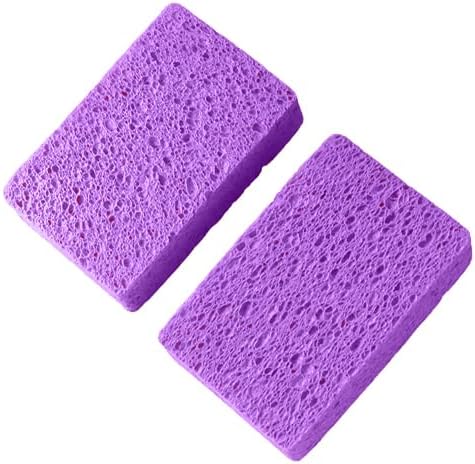 6 - Pack Non-Scratch Scrub Sponges - Sponges for Dishes and Washing Dishes, Cleaning Sponges for Kitchen Home Office, Magical 3D DIY Art and Craft Suppliers（Purple）