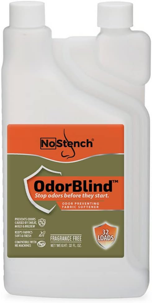 NoStench OdorBlind | Odor Preventing Fabric Softener | Prevents Hunting Odors, Scent Free Hunting Fabric Softener, Keeps Human Scent Away | 32 Ounce Bottle