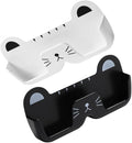SEWACC 2pcs Cat Design Wall-Mounted Glasses Organizer Plastic Eyewear Storage Box with Hanging Holder for Sunglasses and Eyeglasses in Black and White, Suitable for Bedroom and Bathroom