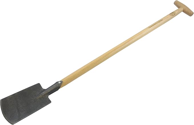 Dewit Perennial Spade – Long Handle | Compact Garden Digging Tool | T-Handle | Tempered Boron Steel Blade | Ash Wood | 38” Length