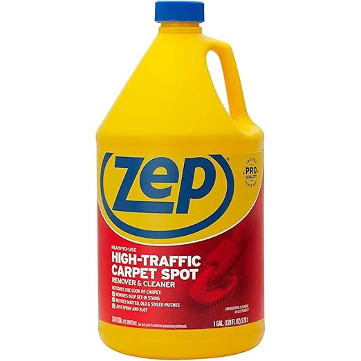 Zep High Traffic Carpet Cleaner 128oz Removes Deep Stains Bundle with 32oz Professional Sprayer Bottle Up to 30 Foot Spray