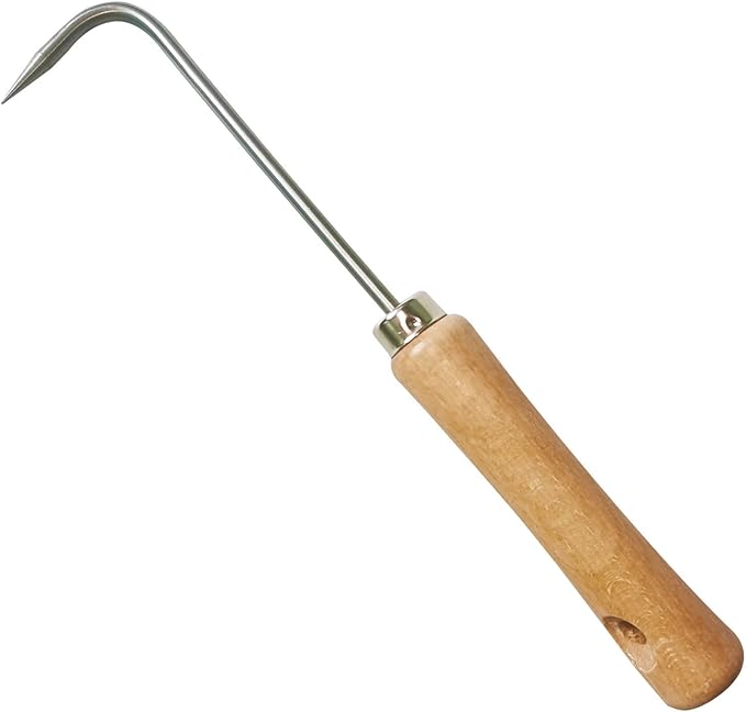 tBesme Crack Weeder Crevice Weeding Tool | Stainless Steel L-Shape Single-Claw Hook | Crevice Weed Remover | Patio Crack Weeder