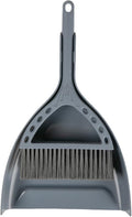 Mini Broom and Dustpan Set Small Dust pan and Brush Set Perfect for Desk Office Camping Dorm RV Essentials (Blue Gray)
