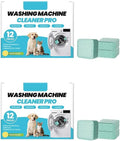 RAINPOT Washing Machine Cleaner for Washing Machines, Universal Compatible with Front Loader & Top Loader, Effective Odor Eliminator, Septic-Safe, 12 Tablets (24 PCS)