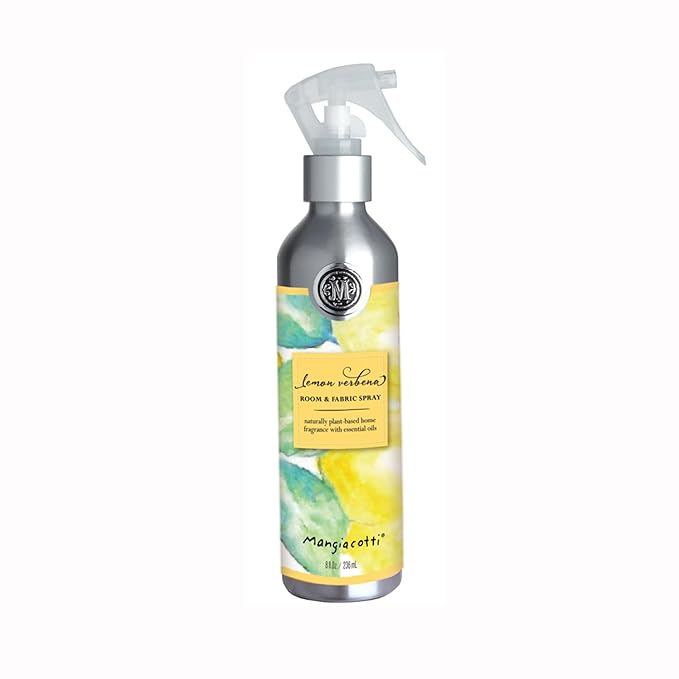 Mangiacotti Room Spritz Fabric Deodorizer Air Freshener Spray|Naturally Plant-Based with Essential Oils Room Fragrance, 8 Ounces, Lemon Verbena