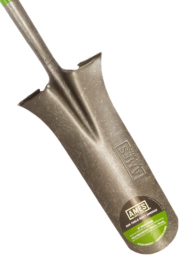 AMES 2531900 16-Inch Tempered Steel Drain Spade with Fiberglass Handle, 47