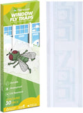 Kensizer 30-Pack Window Fly Traps for Indoors, Paper Sticky Strips, Fly Catcher Clear Windows Trap for Home, House Fly Killer Lady Bug Traps
