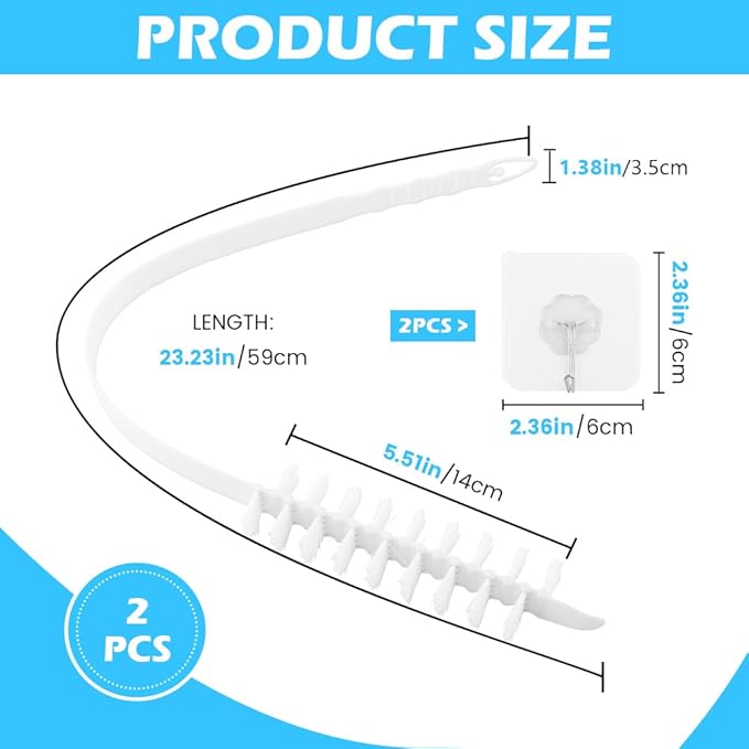 2PCS Washing Machine Cleaning Brush,Rolling Washing Machine Cleaning Brush,Washing Machine Cleaner Front Loader,Washing Machine Cleaning Tools with Storage Hook(23.23x5.51x1.38inch)
