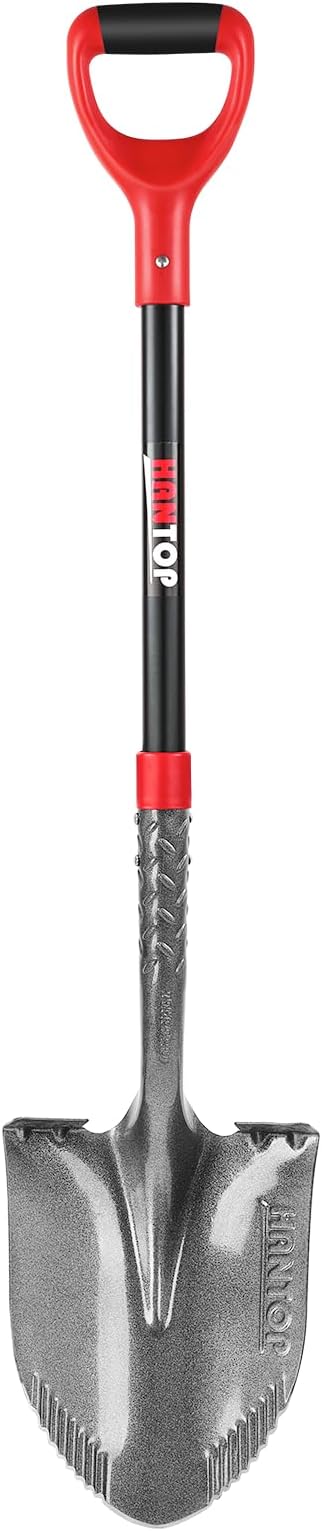 Digging Shovel Round Garden Shovel Spade with Fiberglass Handle for Gardening, Landscaping, Digging,Construction, 43 inches