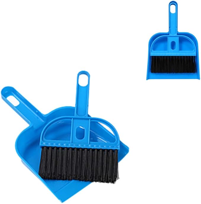 1 Pcs Dustpan Brush Set Portable Plastic Brush Set (Blue) Used for Tool Brush Keyboard Home Kitchen Sweeper Table Desk Office