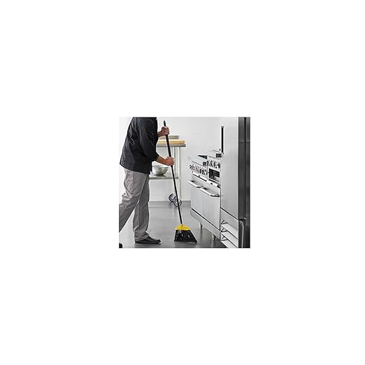 Rubbermaid Commercial Products 10" Smooth Surface Jumbo Sweep Angle Broom, Metal Handle, Black, for Cleaning Hard-to-Reach Areas
