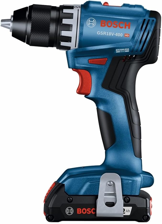 Bosch GSR18V-400B12 18V Compact Brushless 1/2 In. Drill/Driver Kit with (1) 2 Ah Standard Battery