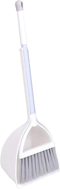 Mini Broom and Dustpan, Home Kitchen Sweeping for Kids(White+Gray)