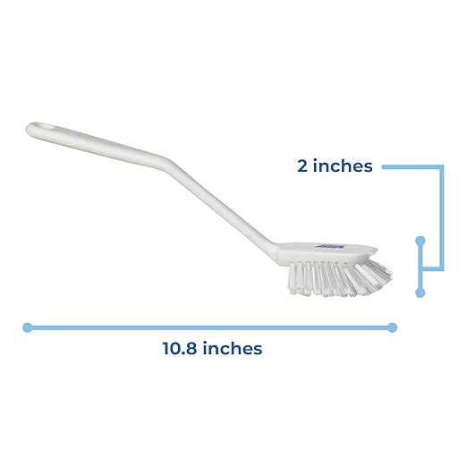 Vikan 42375 Brush,Dish,Scraping Edge,Medium,11",PP/PBT,White