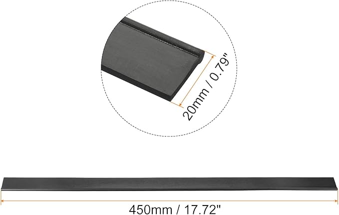 MECCANIXITY Replacement Squeegee Rubber for Window, Glass, Shower Doors, Tile Wall, 17.72 Inch, Black Pack of 4