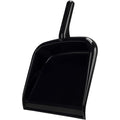 SPARTA Large Handheld Dustpan with Hanging Hole, Heavy-Duty Plastic Dustpan with Wide Lip for Countertops and Surfaces, Plastic, 10 Inches, Black, (Pack of 12)