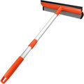 Window Squeegee for Window Cleaning with Retractable Pole, Squeegee Window Cleaner Tool 2 in 1 Car Window Cleaning Tool Telescopic Window Washing Equipment, Shower Squeegee for Glass Door