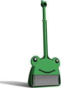 Children's Small Broom Dustpan Set Green Frog Mini Household Cleaning and Pretend Play Set