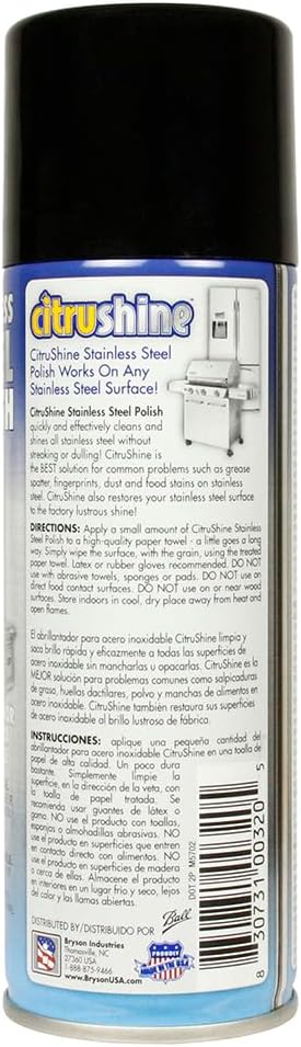 6 Oz Stainless Steel Polish - Cleans, Polishes, Preserves, and Protects All Stainless Steel Surfaces