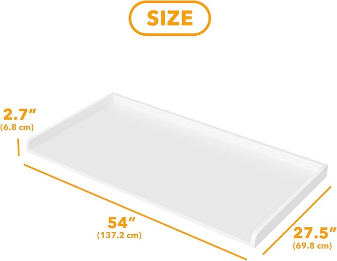 SpaceAid Washer Dryer Countertop, Laundry Wood Shelf Topper with Edge, 54" Width x 27.5" Depth Cover Guard Organizer for Washer and Dryer Laundry Hamper Counter Storage Organization (White)