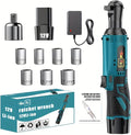 12V cordless ratchet kit, car repair screw and nut disassembly, with quick charger, suitable for home and car repair, is a holiday gift for men. (Battery * 1+multiple accessories)