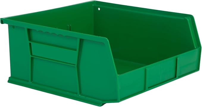 Hudson Exchange 11" x 11" x 5" (3 Pack) Plastic Stackable Storage Bin and Hanging Container, Green