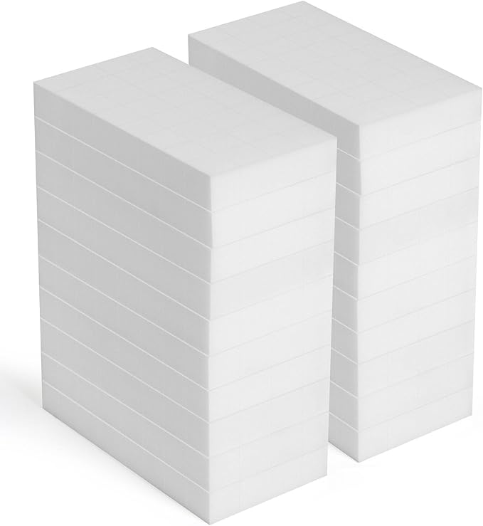 20PCS Melamine Sponge Magic Eraser Sponge in Bulk Small Cleaner Pads Melamine Pads for Dishes Cleaning Eraser for Kitchen, Bathroom, Toilet - 16x8x2cm (32 Small Pieces of Each Pack)