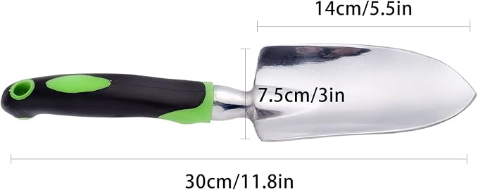 Garden Trowel & Hand Wide Shovel Pointed with Soft Rubberized Non-Slip Ergonomic Handle for Planting, Transplanting, Weeding, Moving and Smoothing Soil - Gardening Gift (Style 1)
