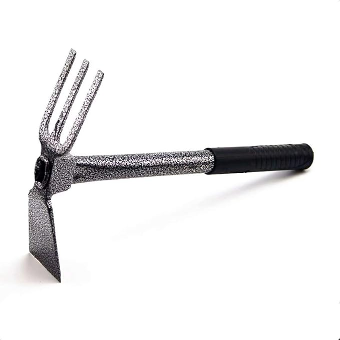ZOG Garden Big Hand Digger and Hoe Combo Garden Tool,Heavy Duty Hand Tiller,Garden Hoe,Cultivator,Non-Slip Handle & Anti-Rust Head is The Perfect Dual Headed Weeding Tool.(Big)