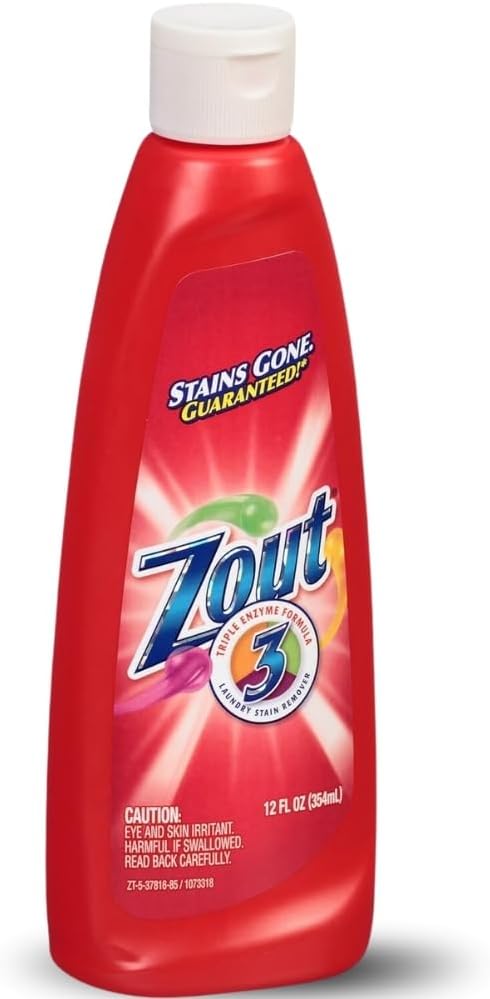 Zout Laundry Stain Remover, Triple Enzyme Formula, 12 Ounce (Pack of 3)