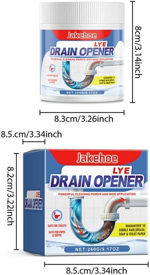 Crystal Lye Drain Opener,Powerful Pipe Dredging Agent,All Purpose Drain Cleane, Sink and Drain Cleaner Powder,for Bathroom and Kitchen Sinks,Drains,Shower Pipes
