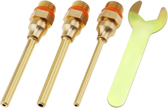 3Pcs Hot Glue Gun Nozzles 3 Size 70 mm Copper Glue Gun Nozzle with Wrench Assortment Kit for Home Repairs DIY Craft Projects Brass