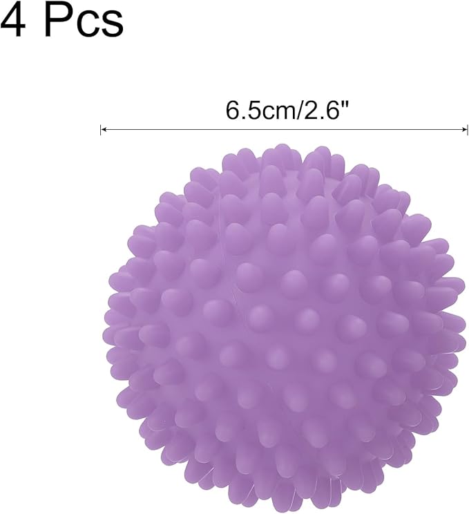 uxcell 4pcs Reusable Laundry Dryer Balls Vinyl Drying Balls for Reduce Wrinkles Static Fabric Softener Reduce Drying Time Save on Energy, Purple