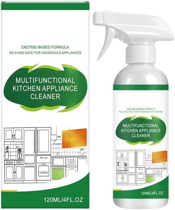 Kitchen Appliance Cleaner Spray, Multi-Purpose Cabinet Cleaner All in One, Kitchen Cabinet Cleaner for Stove Oven Range Hood Countertop, No Rinse No Scratch, 120ml/4oz (1PC)