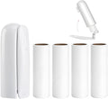 Mini Travel Lint Roller with 150 Sticky Sheets, Compact Portable Pet Hair Remover with Cover for Clothes, Travel, Small Foldable Lint Roller for Purse Car Bag Essentials (White)