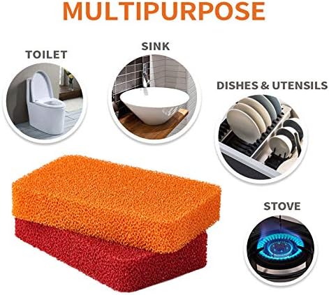 Liflicon Heavy Duty Silicone Sponges - Kitchen and Bathroom Cleaning Scrubber for Dish Washing