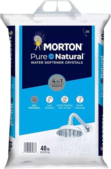 (3 PK) Morton Water Softener Salt Crystals, Pure and Natural 4 in 1, 40 pounds