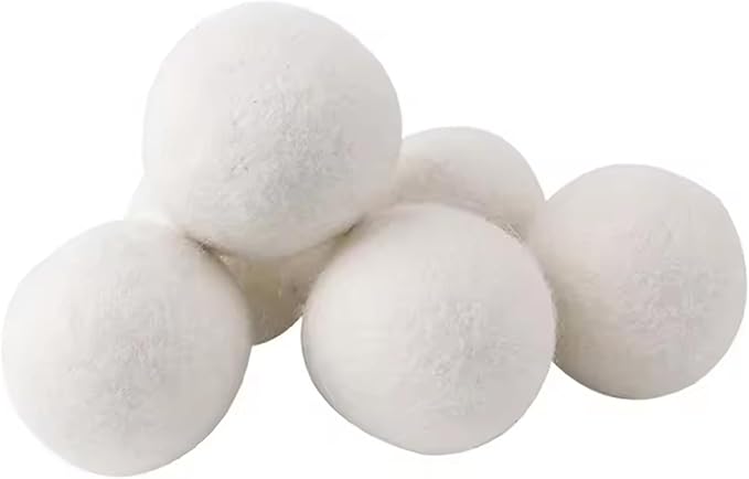 6PCS Clothes Wool Dryer Balls, 5cm Laundry Tumble Dryer Balls, Reusable Laundry Softener