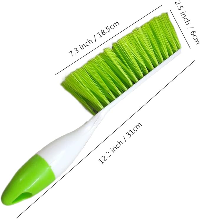 Soft Bristle Bed Sheets Sweeping Cleaning Brush with Long Hand, Counter Duster for Debris Hair Remover Desk Quilt Sofa Furniture, 2 Pack