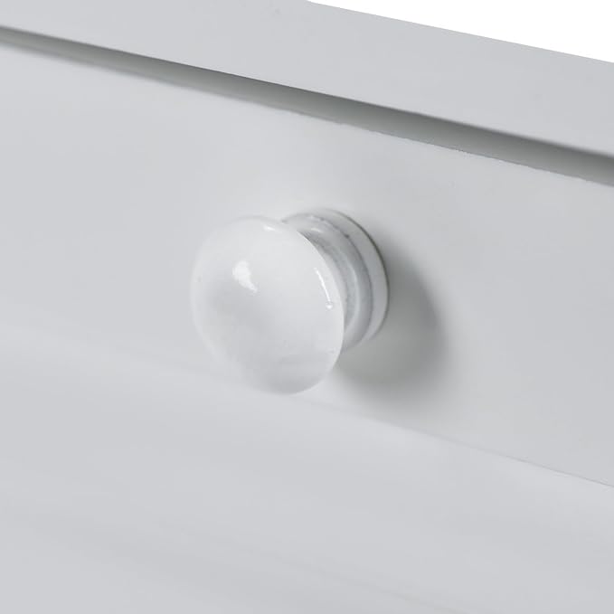 Household Essentials Tilt-Out Laundry Sorter Cabinet with Shutter Front, White, White Wood Shutter