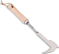 Crack Weeder, 12" Stainless Steel Crevice Weeding Tool with Wood Handle, Axe-Shaped Side-Walk Weed Puller Spatula, for Garden Lawn Yard Patio Terrace Paving Moss, Small Gardening Tool