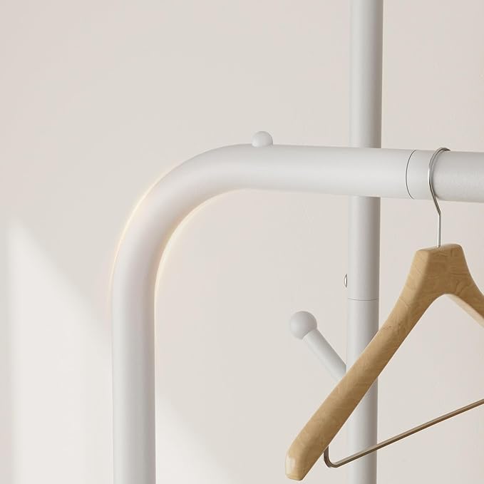 Golpart Clothes Garment Coat Rack Drying Clothing Racks Metal Freestanding for Hanging Clothes Portable Closet for Laundry Bedroom White